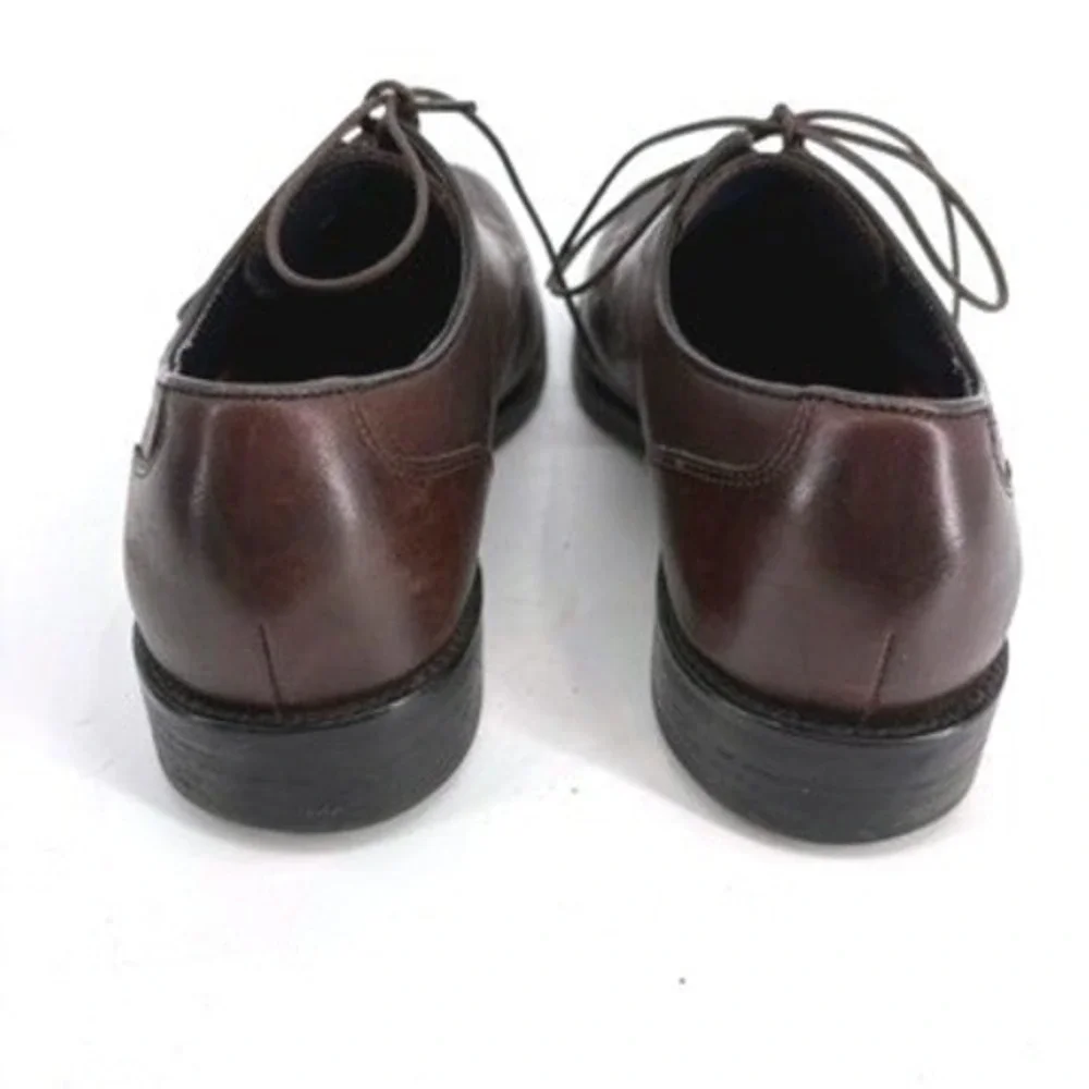 Cole Haan Grand OS Mens 9 M Brown Leather Apron Toe Derby Shoes Business Career
